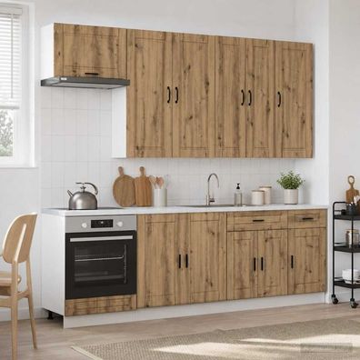 vidaXL Kücheneinheit PORTO 8 pcs Artisan-Eiche Holzwerkstoff