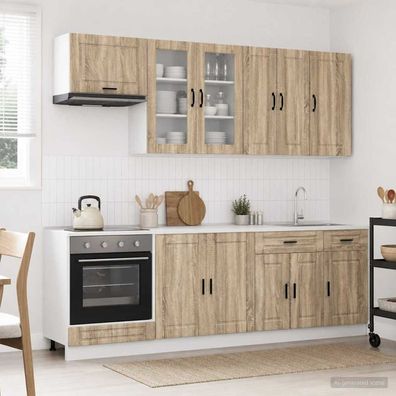 vidaXL Kücheneinheit PORTO 8 pcs Sonoma-Eiche Holzwerkstoff