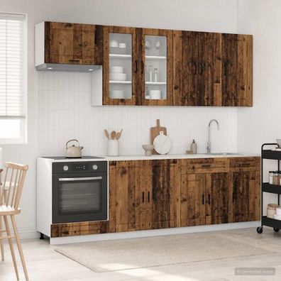 vidaXL Kücheneinheit PORTO 8 pcs Altholz Holzwerkstoff