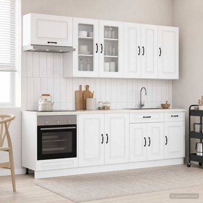 vidaXL Kücheneinheit KALMAR 8 pcs Weiß Holzwerkstoff