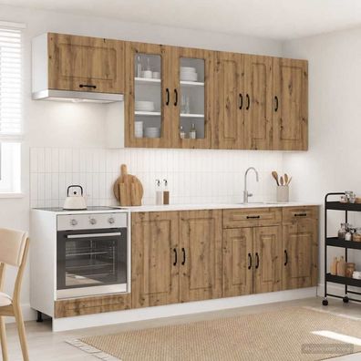 vidaXL Kücheneinheit KALMAR 8 pcs Artisan-Eiche Holzwerkstoff
