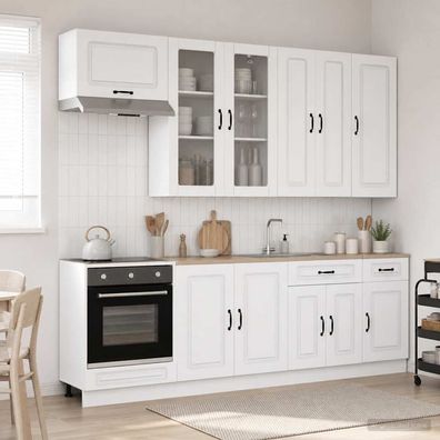 vidaXL Kücheneinheit KALMAR 8 pcs Weiß Holzwerkstoff