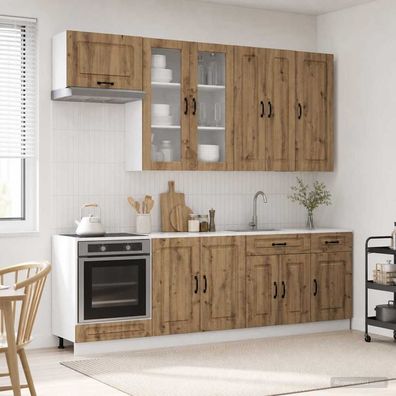 vidaXL Kücheneinheit KALMAR 8 pcs Artisan-Eiche Holzwerkstoff