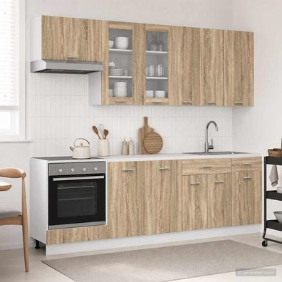 vidaXL Kücheneinheit LYON 8 pcs Sonoma-Eiche Holzwerkstoff