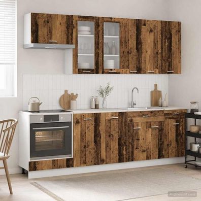 vidaXL Kücheneinheit LYON 8 pcs Altholz Holzwerkstoff