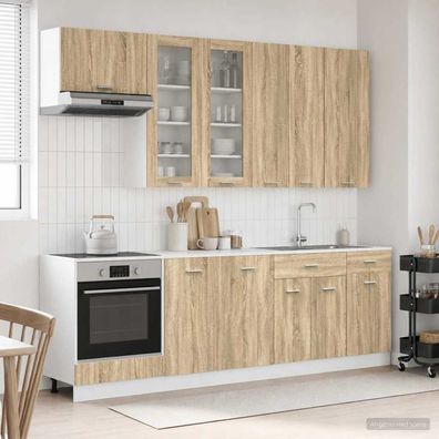 vidaXL Kücheneinheit LYON 8 pcs Sonoma-Eiche Holzwerkstoff