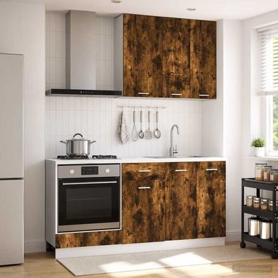 vidaXL Kücheneinheit LYON 5 pcs Geräucherte Eiche Holzwerkstoff