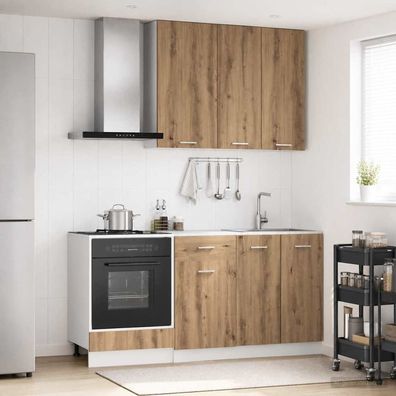 vidaXL Kücheneinheit LYON 5 pcs Artisan-Eiche Holzwerkstoff