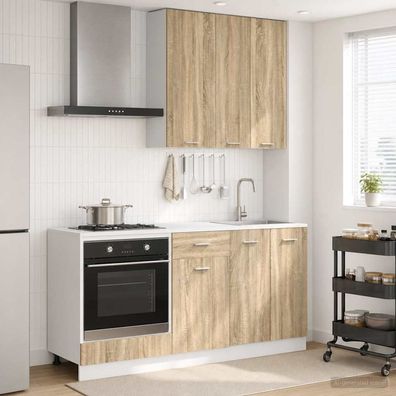 vidaXL Kücheneinheit LYON 5 pcs Sonoma-Eiche Holzwerkstoff