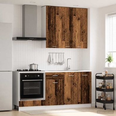 vidaXL Kücheneinheit LYON 5 pcs Altholz Holzwerkstoff