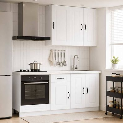 vidaXL Kücheneinheit KALMAR 5 pcs Weiß Holzwerkstoff