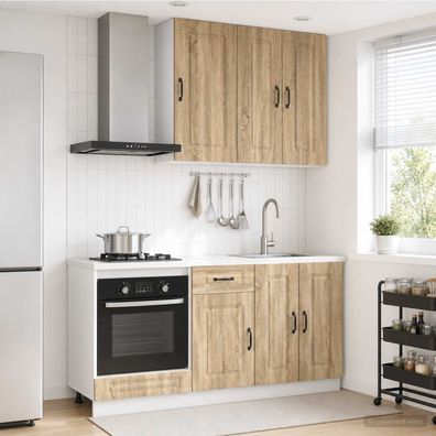 vidaXL Kücheneinheit KALMAR 5 pcs Sonoma-Eiche Holzwerkstoff