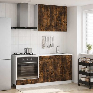 vidaXL Kücheneinheit KALMAR 5 pcs Geräucherte Eiche Holzwerkstoff