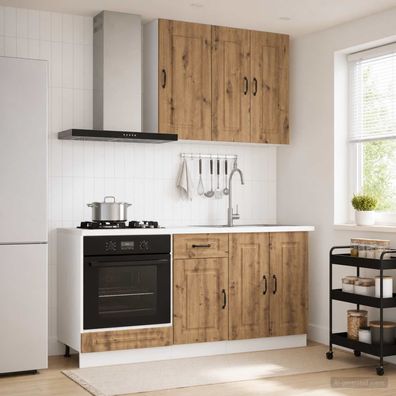 vidaXL Kücheneinheit KALMAR 5 pcs Artisan-Eiche Holzwerkstoff