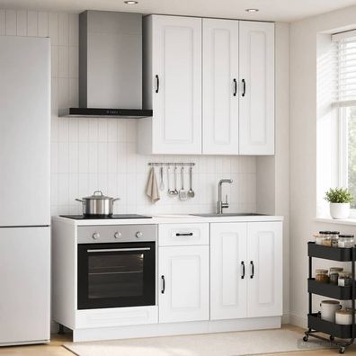 vidaXL Kücheneinheit KALMAR 5 pcs Weiß Holzwerkstoff