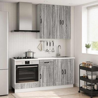 vidaXL Kücheneinheit KALMAR 5 pcs Grau Sonoma Holzwerkstoff
