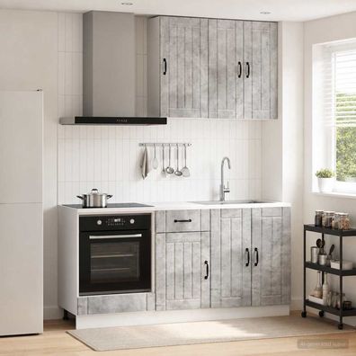 vidaXL Kücheneinheit LUCCA 5 pcs Betongrau Holzwerkstoff