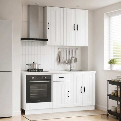 vidaXL Kücheneinheit LUCCA 5 pcs Hochglanz Weiß Holzwerkstoff