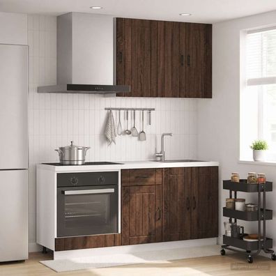vidaXL Kücheneinheit LUCCA 5 pcs Brauneiche Holzwerkstoff