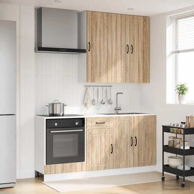vidaXL Kücheneinheit LUCCA 5 pcs Sonoma-Eiche Holzwerkstoff