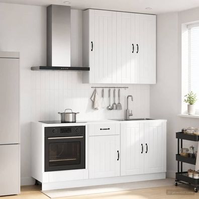 vidaXL Kücheneinheit LUCCA 5 pcs Hochglanz Weiß Holzwerkstoff