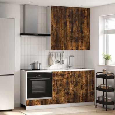 vidaXL Kücheneinheit LUCCA 5 pcs Geräucherte Eiche Holzwerkstoff