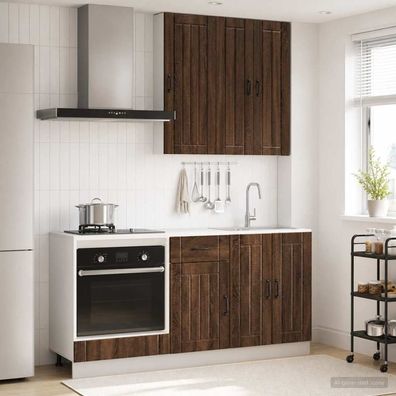vidaXL Kücheneinheit LUCCA 5 pcs Brauneiche Holzwerkstoff