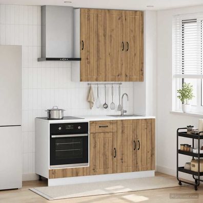 vidaXL Kücheneinheit LUCCA 5 pcs Artisan-Eiche Holzwerkstoff