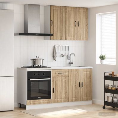 vidaXL Kücheneinheit PORTO 5 pcs Sonoma-Eiche Holzwerkstoff