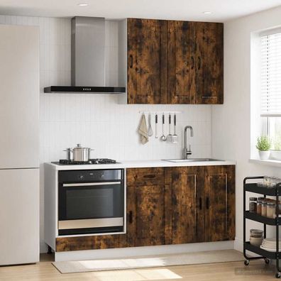 vidaXL Kücheneinheit PORTO 5 pcs Geräucherte Eiche Holzwerkstoff