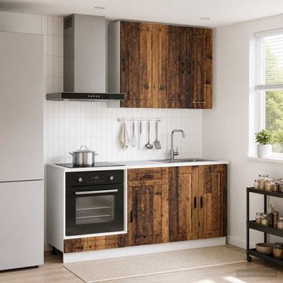 vidaXL Kücheneinheit PORTO 5 pcs Altholz Holzwerkstoff
