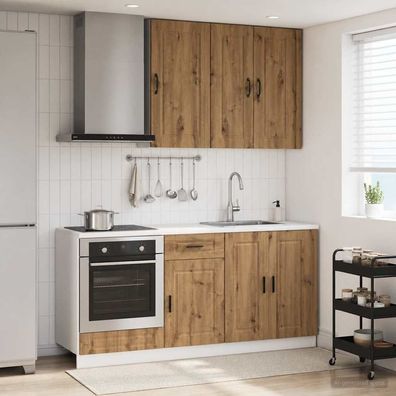 vidaXL Kücheneinheit PORTO 5 pcs Artisan-Eiche Holzwerkstoff
