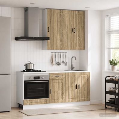 vidaXL Kücheneinheit PORTO 5 pcs Sonoma-Eiche Holzwerkstoff