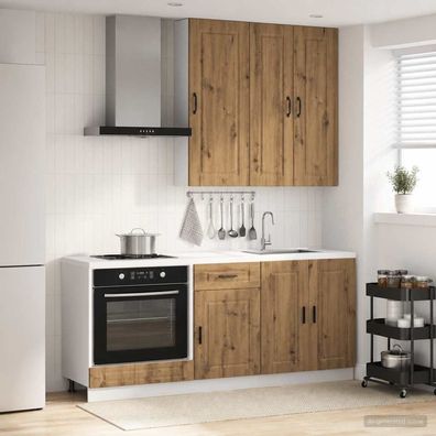 vidaXL Kücheneinheit PORTO 5 pcs Artisan-Eiche Holzwerkstoff