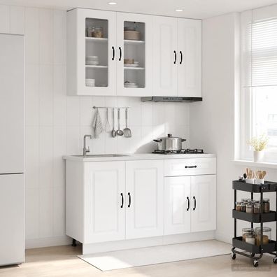 vidaXL Kücheneinheit KALMAR 4 pcs Weiß Holzwerkstoff