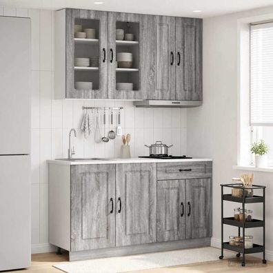vidaXL Kücheneinheit KALMAR 4 pcs Grau Sonoma Holzwerkstoff