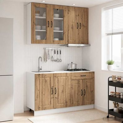 vidaXL Kücheneinheit KALMAR 4 pcs Artisan-Eiche Holzwerkstoff