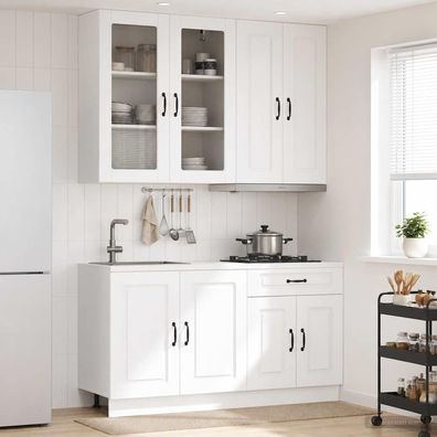 vidaXL Kücheneinheit KALMAR 4 pcs Weiß Holzwerkstoff