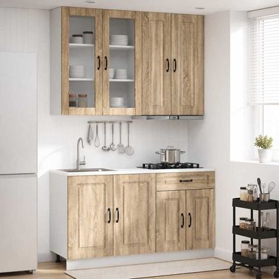 vidaXL Kücheneinheit KALMAR 4 pcs Sonoma-Eiche Holzwerkstoff