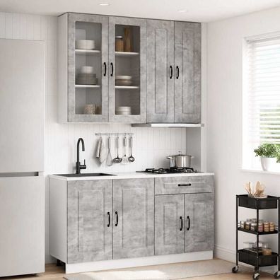 vidaXL Kücheneinheit KALMAR 4 pcs Betongrau Holzwerkstoff