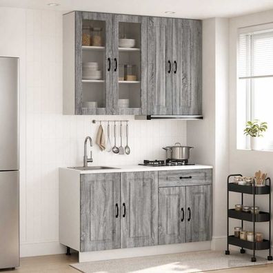 vidaXL Kücheneinheit KALMAR 4 pcs Grau Sonoma Holzwerkstoff