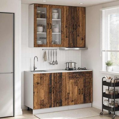vidaXL Kücheneinheit KALMAR 4 pcs Altholz Holzwerkstoff