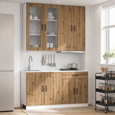 vidaXL Kücheneinheit LUCCA 4 pcs Artisan-Eiche Holzwerkstoff