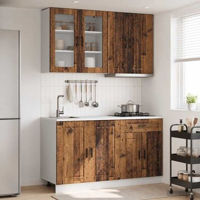 vidaXL Kücheneinheit PORTO 4 pcs Altholz Holzwerkstoff