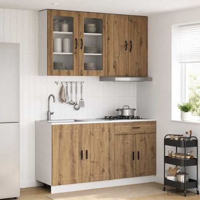 vidaXL Kücheneinheit PORTO 4 pcs Artisan-Eiche Holzwerkstoff