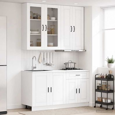 vidaXL Kücheneinheit PORTO 4 pcs Weiß Holzwerkstoff