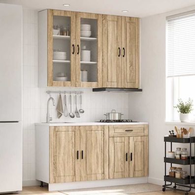 vidaXL Kücheneinheit PORTO 4 pcs Sonoma-Eiche Holzwerkstoff