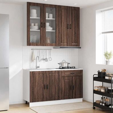 vidaXL Kücheneinheit PORTO 4 pcs Brauneiche Holzwerkstoff