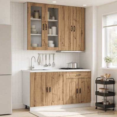 vidaXL Kücheneinheit PORTO 4 pcs Artisan-Eiche Holzwerkstoff