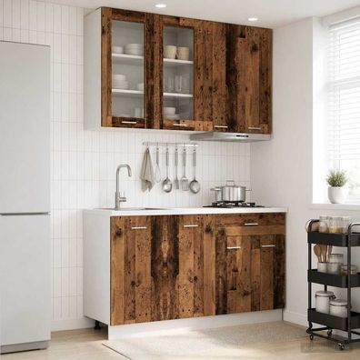 vidaXL Kücheneinheit LYON 4 pcs Altholz Holzwerkstoff